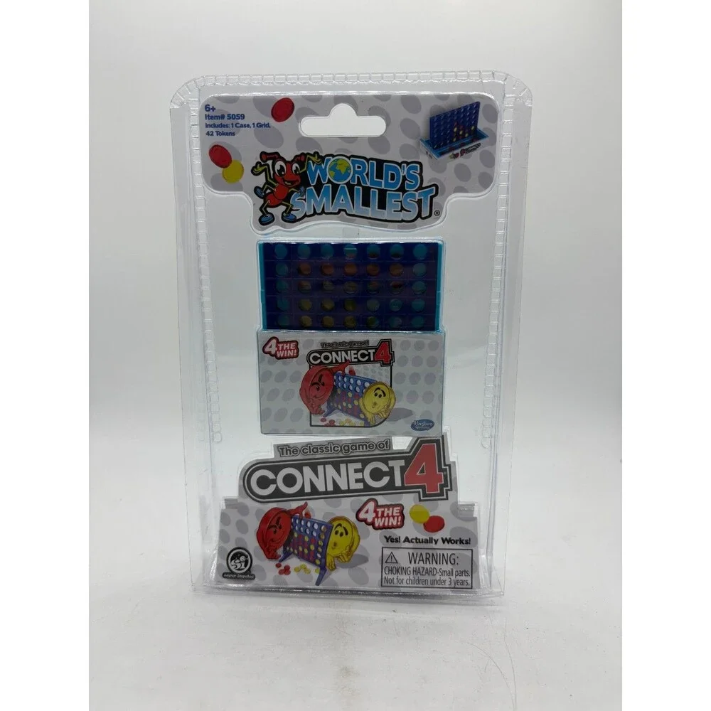 World's Smallest Connect 4 Miniature Edition Travel Size Board Games New